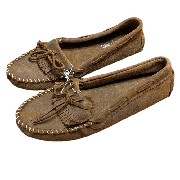 Minnetonka Driving Moccasin Size:10 NWOB suede color:cognac - Picture 1 of 5